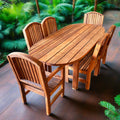 Farmhouse Oval Redwood Dining Table