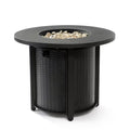 32 In. 50000 BTU Black Propane Gas Fire Pit Table round Steel Fire Pit for outside Patio Deck Garden Courtyard