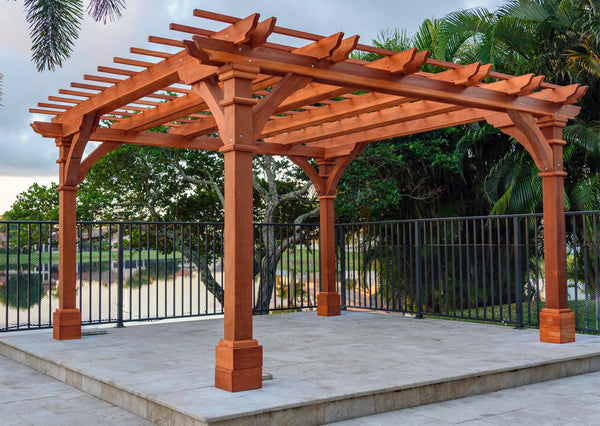 Patio Elegance Pacific Double-Beam Redwood Pergola