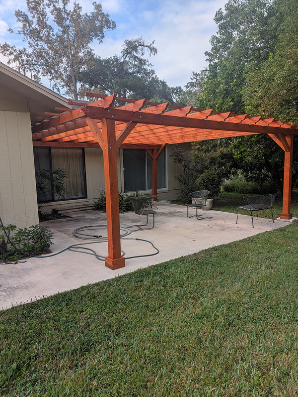 Super Deck Attached Redwood Pergola | Best Redwood