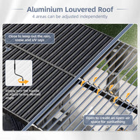 Aluminum Pergola with Adjustable Louvered Roof Waterproof Curtains and Nets