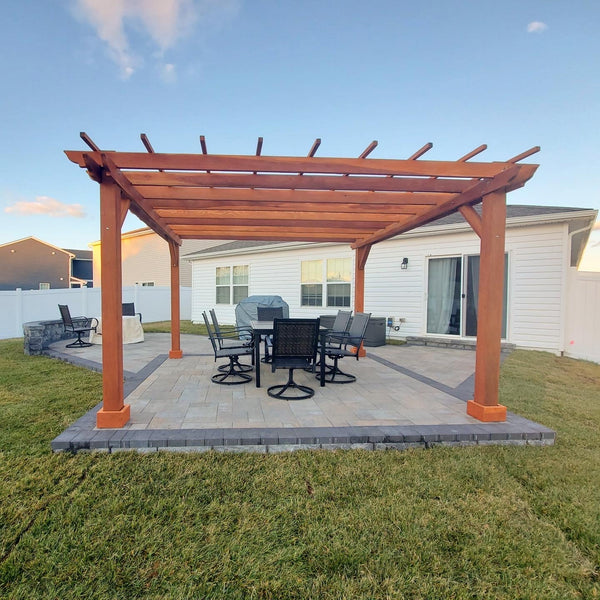 Patio Elegance Super Deck Freestanding Redwood Pergola