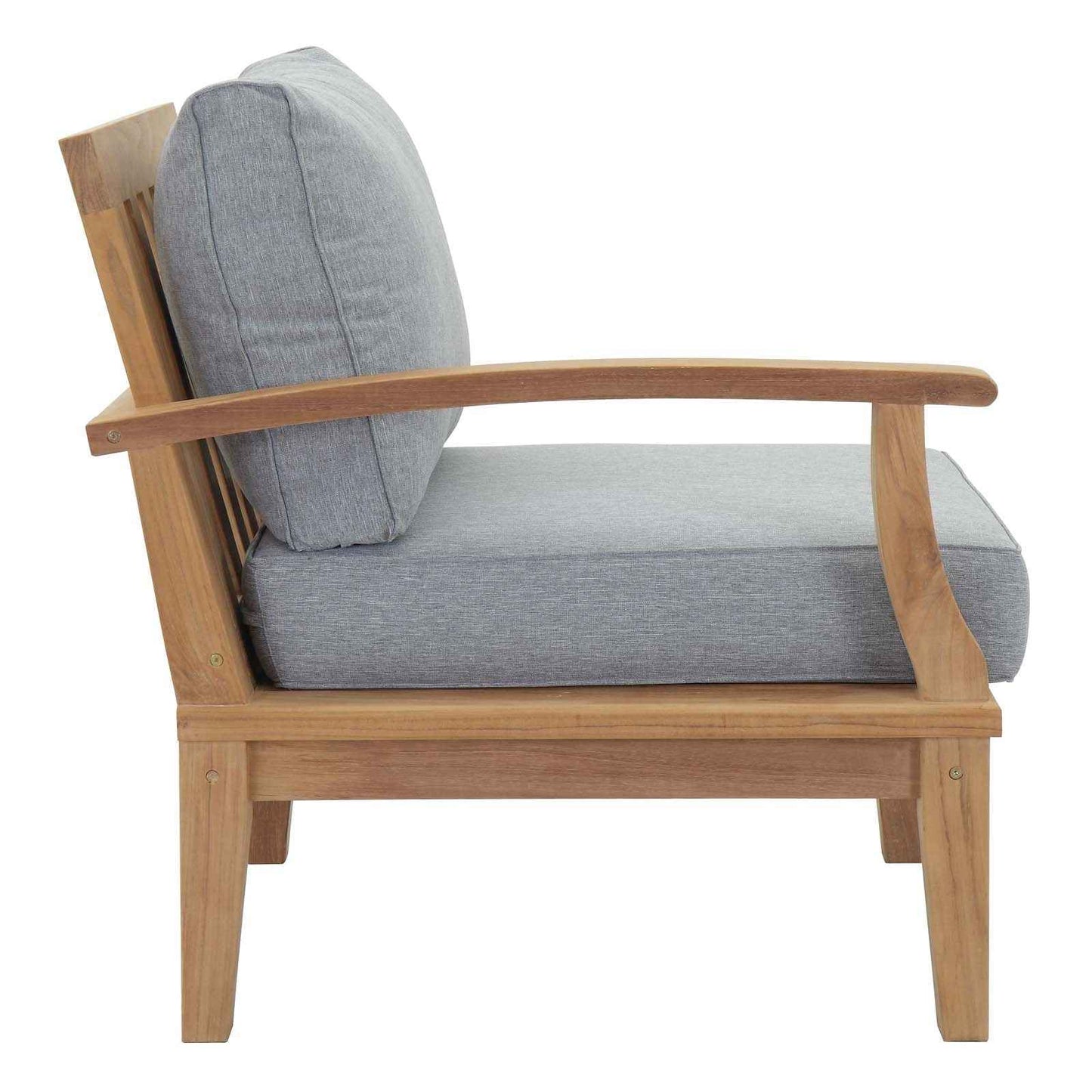 Patio Teak Furniture Set - Patio Elegance Marina 10-Piece Outdoor Teak Patio Set with Grey Cushions