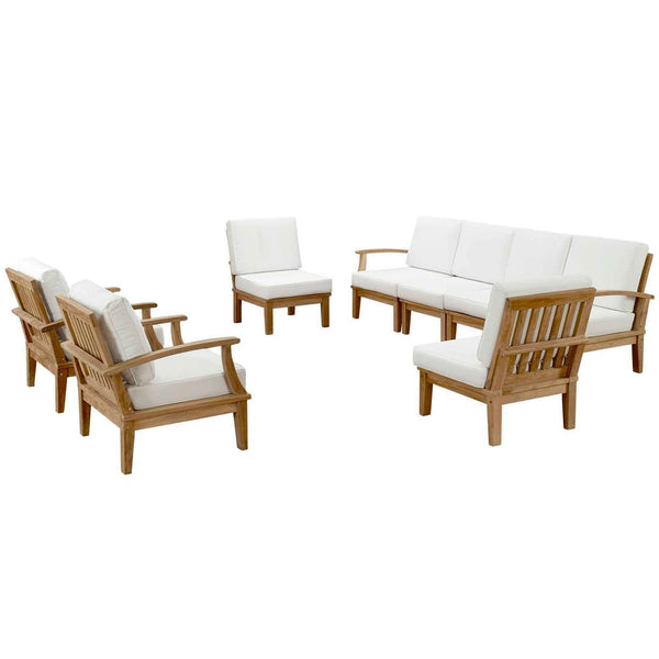 Patio Elegance Marina 8-Piece Outdoor Teak Sectional