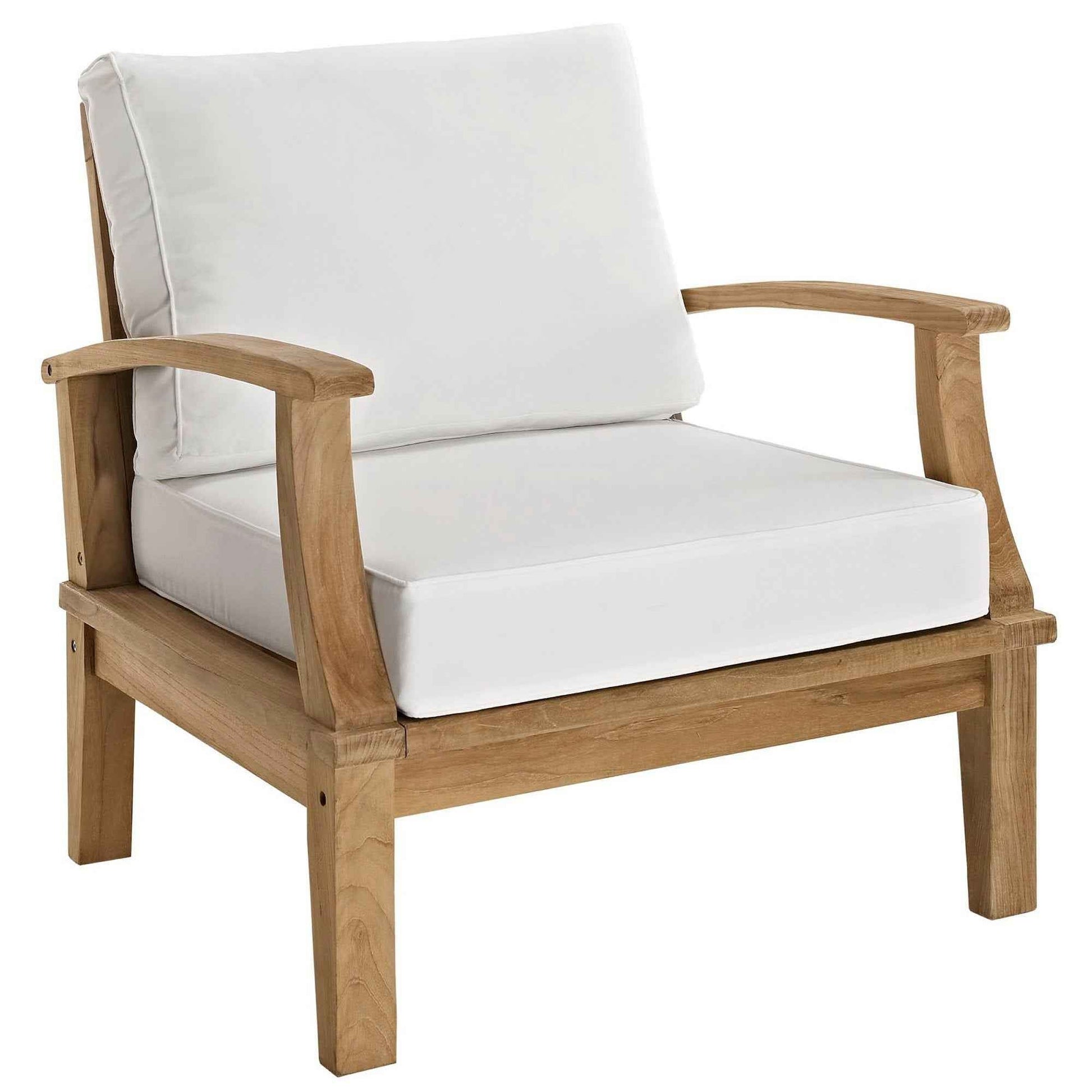 Patio Elegance Marina 8-Piece Outdoor Teak Sectional in Natural White