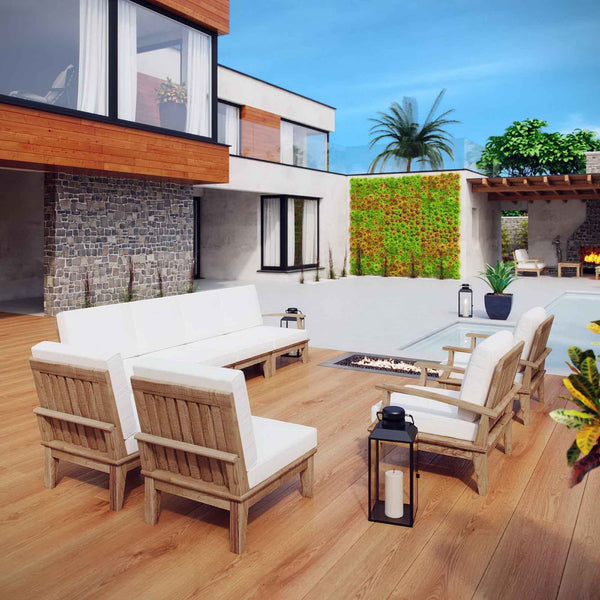 Marina 8 Piece Outdoor Teak Sectional | Patio Elegance