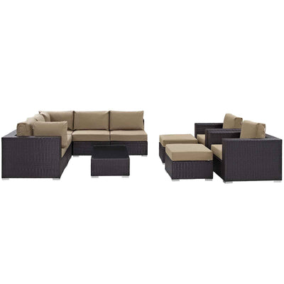10-Piece Outdoor Modular Sectional Set by Modway | Patio Elegance