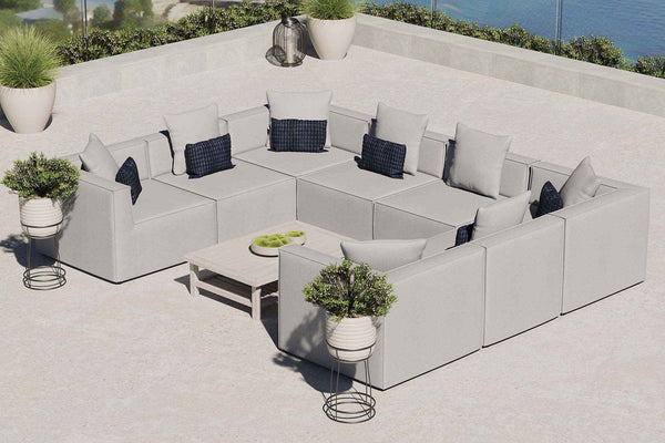 Saybrook 8-Piece Outdoor Upholstered  Sectional Sofa by Modway | Patio Elegance