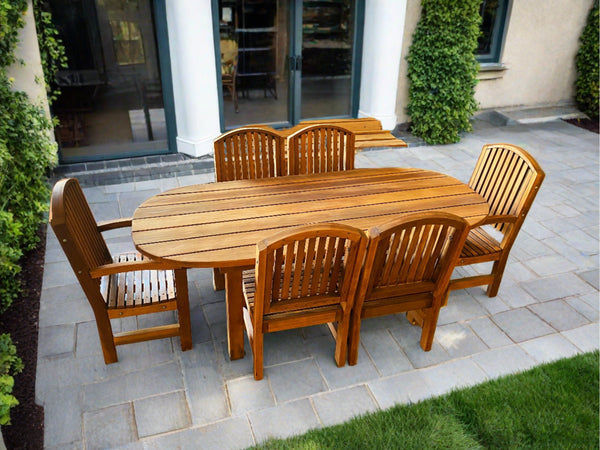 Handcrafted Farmhouse Oval Redwood Dining Table | Best Redwood