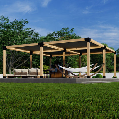 DIY Pergola Kit for a Freestanding Pergola With Canopies - Any Size Up to 24' x 24'