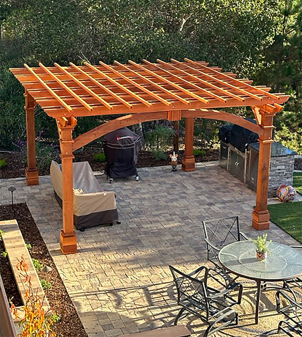 Pacific Redwood Double Beam Premium Pergola | Best Redwood
