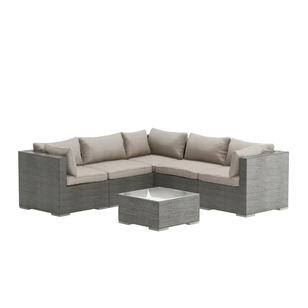 Patio Elegance Sino 6-Piece Outdoor Wicker Conversation Set
